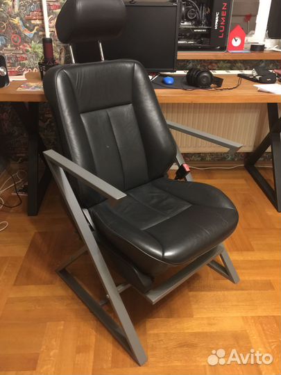 Компьютерное кресло натуральная кожа