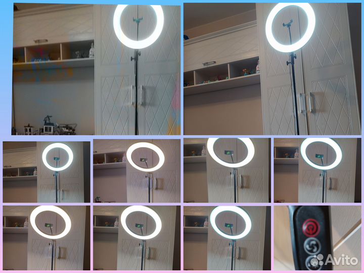 Кольцевая лампа с усиленным штативомдиам кольца 35