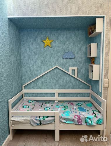 Кроватка из массива высокий борт детская Терем Инк