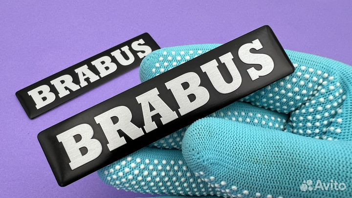 Шильдик 2 шт Brabus наклейка алюминиевая надпись