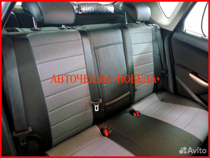 Чехлы Opel Astra J из экокожи чёрно-серые Классика