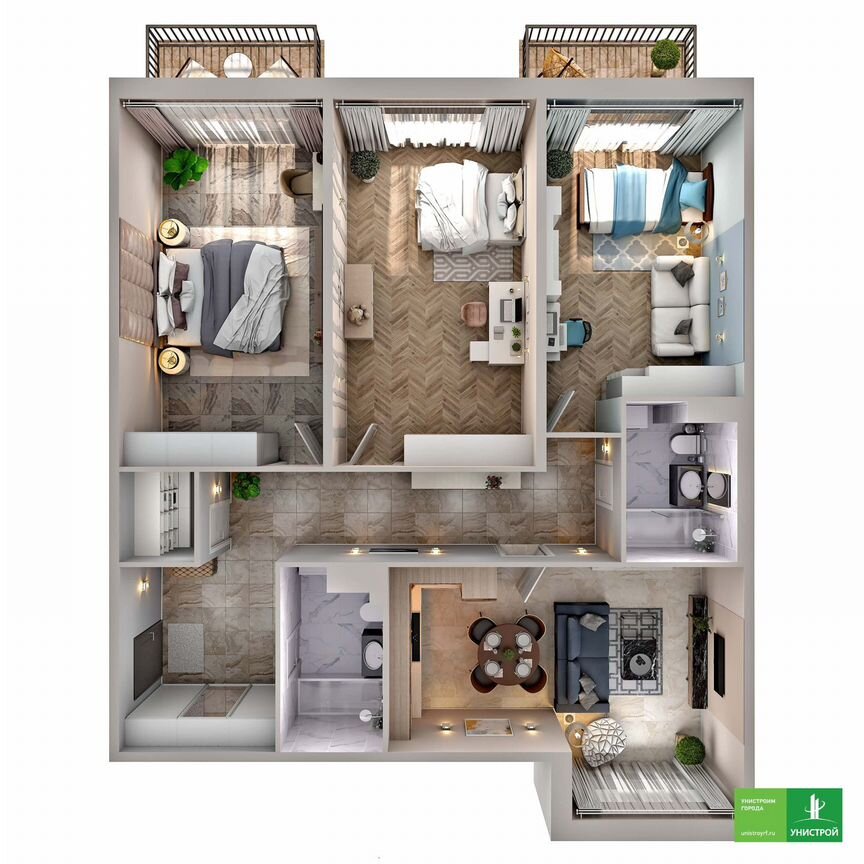 3-к. квартира, 108,5 м², 6/10 эт.