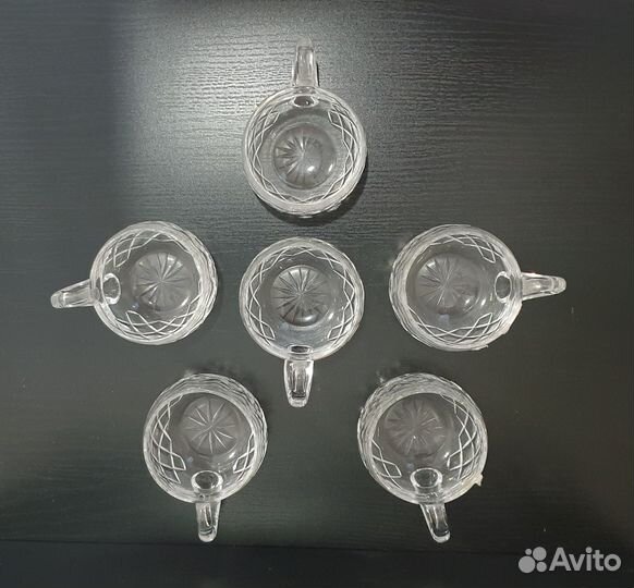 Хрустальные кружки 6 шт. Чехословакия