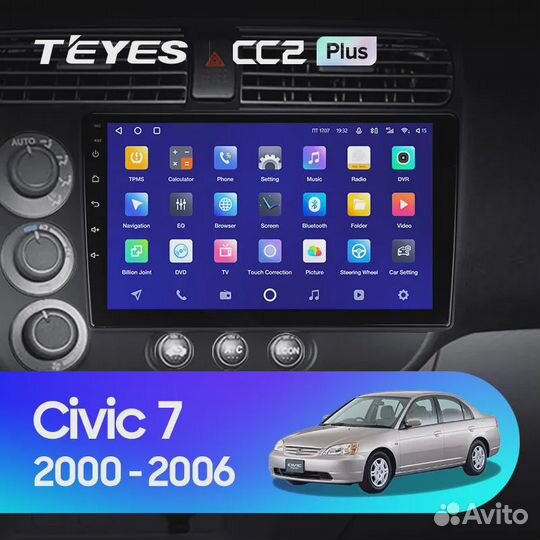 Магнитола teyes Honda Civic 7 2000-2006 9