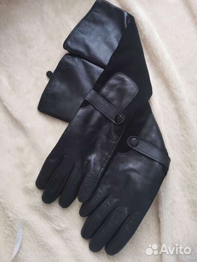 Длинные кожаные перчатки