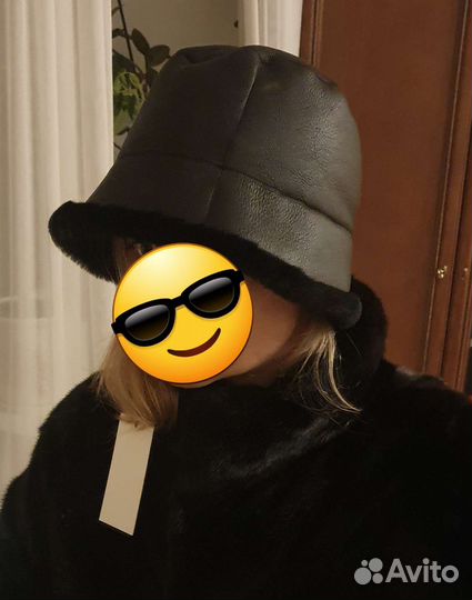Шапка панама женская, натуральная овчина