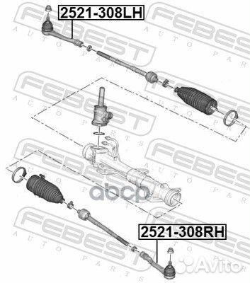 Наконечник рулевой правый peugeot 308 2007- 252