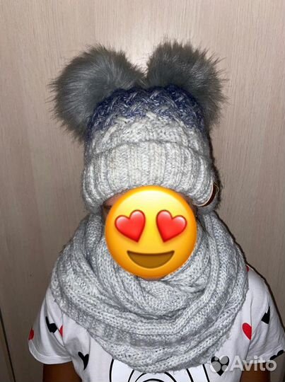 Комплект шапка, шарф