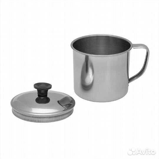Кружка с крышкой 8см нержавейка (PR-KK-8)