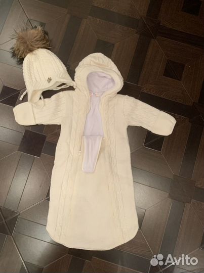 Конверт вязанный внутри хлопок