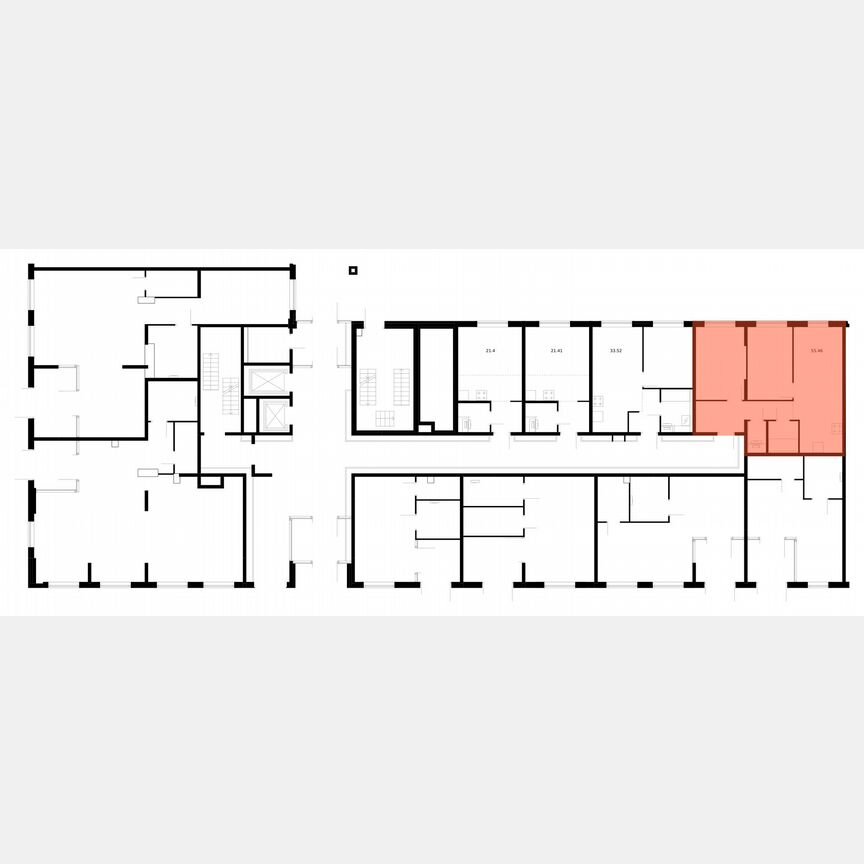 2-к. квартира, 54,3 м², 1/9 эт.