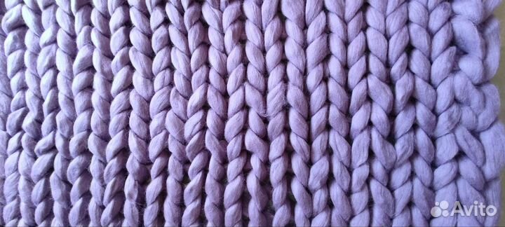 Одеяло крупной вязки натуральная шерсть меринос