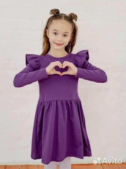 Платье для девочки sovalina размер 104 фиолетовое