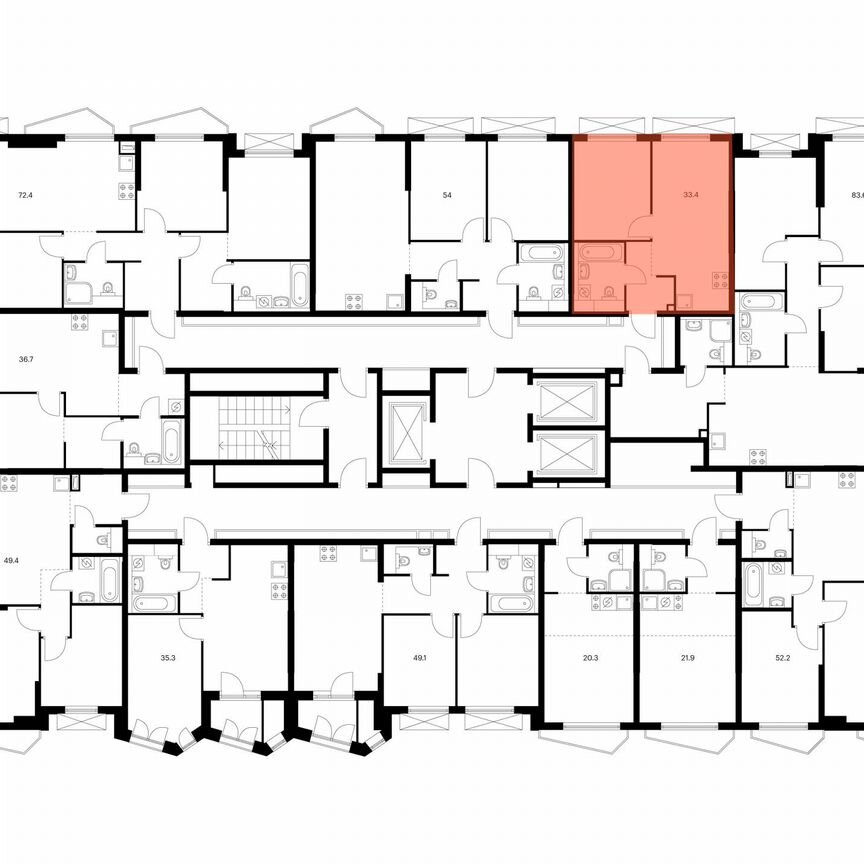 1-к. квартира, 33,4 м², 15/23 эт.