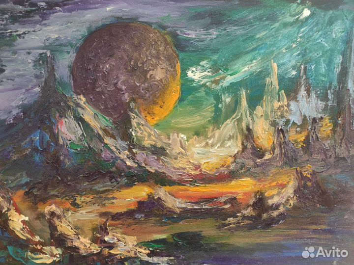 Картина маслом Планета космос