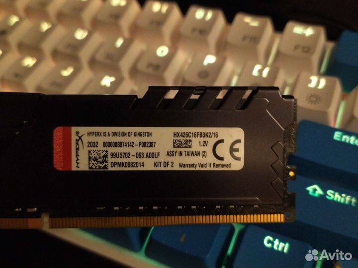 Оперативная память ddr4 hyperx fury 8gb x2