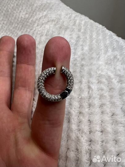 Клипса на ухо Aporro серебрянная