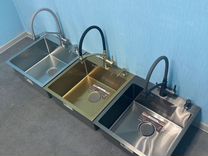 Кухонная мойка 3 цвета комплект с сифоном