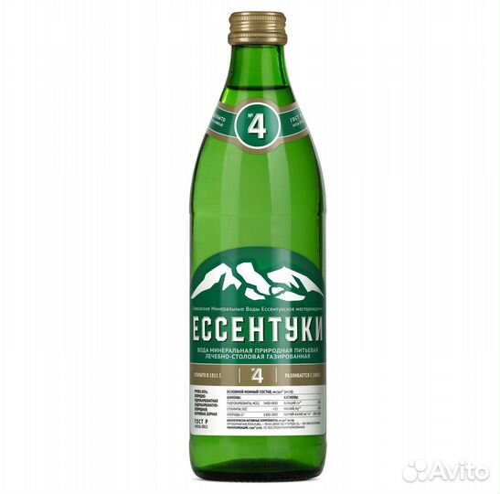 Минеральная вода Ессентуки №4 газированная 500мл