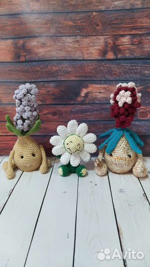 Вязаные цветы