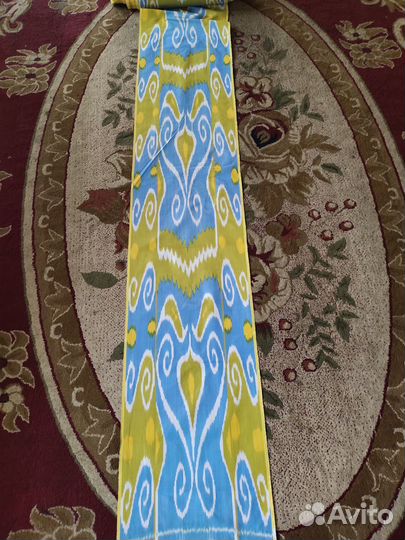 Узбекский шелковый икат ручного ткачества. Адрас