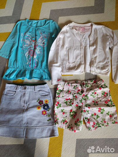 Вещи пакетом для девочки 128 рост + обувь