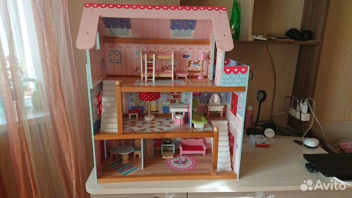 KidKraft Открытый коттедж - кукольный домик с мебе