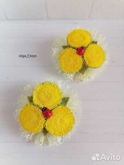 Одуванчики на резинке, ручная работа