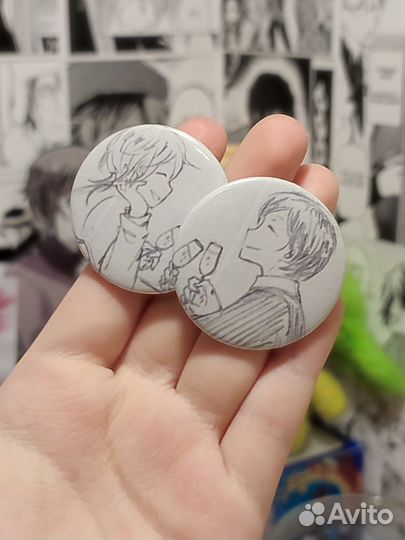 Аниме значки / значки с вашим принтом (на заказ)