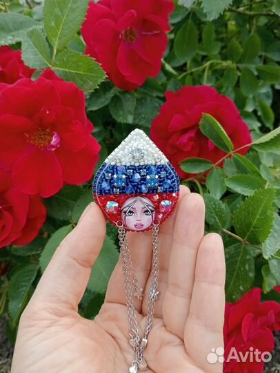 Брошь Российский триколор