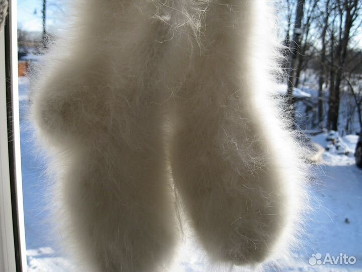 Носки супер теплые пуховые пинетки кролик ангора