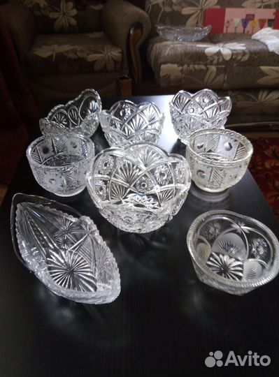 Ваза салатница хрусталь СССР Богемия винтаж
