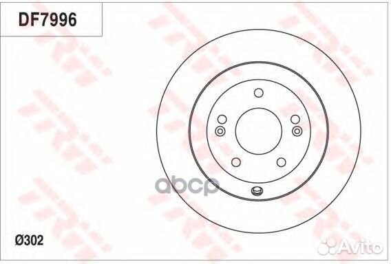 Диск тормозной DF7996 TRW