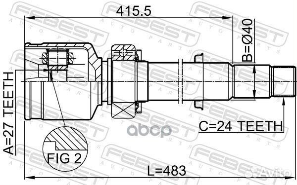 ШРУС внутренний правый 27x40x24 (toyota camry A