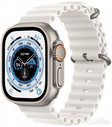 Apple Watch Ultra, ремешок Ocean белого цвета