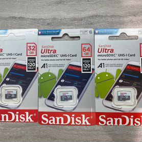 Карта памяти SanDisk Ultra на 32,64,128 гб