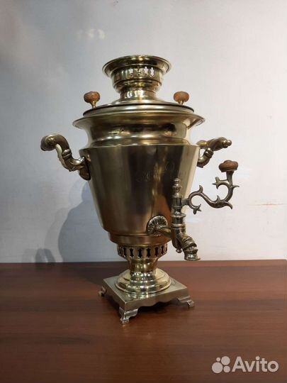 Самовар на дровах латунный царский 1880-1890гг