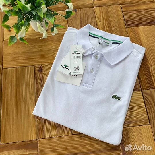 Поло Lacoste мужское белое