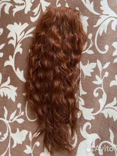 Парик длинный рыжий кудри