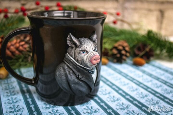 Декор кружки из полимерной глины. Наполеон