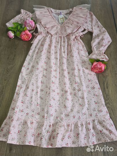 Авторское Платье Бохо из ажурного хлопка