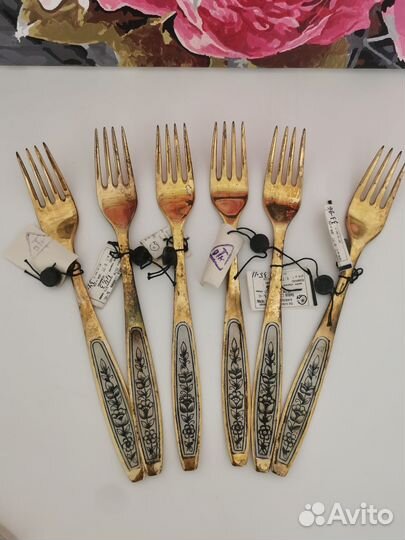 Набор столовых приборов СССР серебро 875 проба