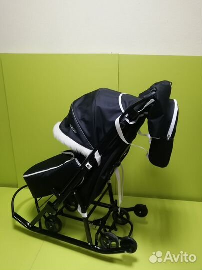 Санки коляска Pikate Arctic с конвертом на флисе