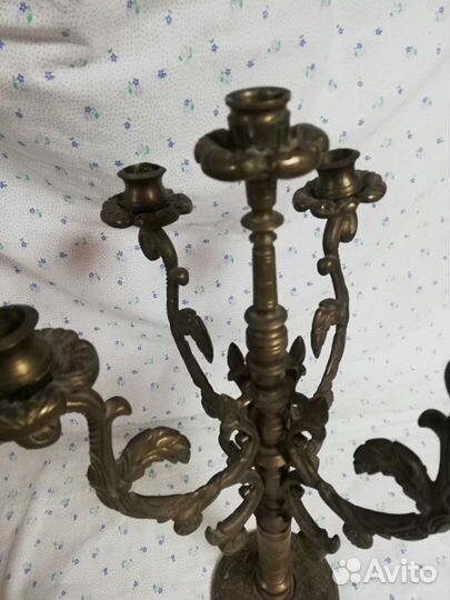 Шикарный бронзовый подсвечник на 5 свечей