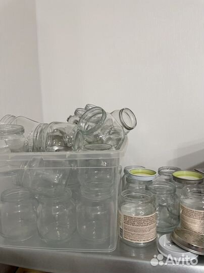 Стеклянные баночки от детского питани