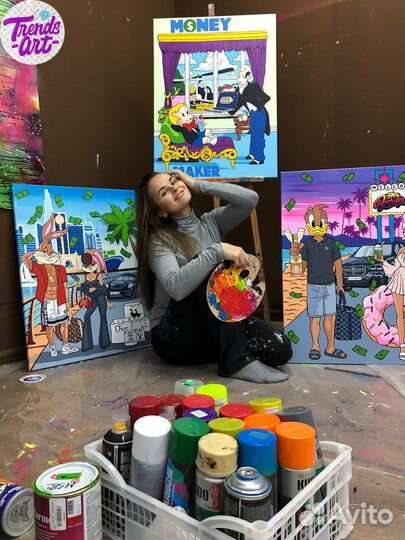 Картина Скрудж деньги Alec Monopoly копия арт