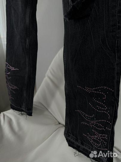 Джинсы женские новые 36 bershka x hello kitty