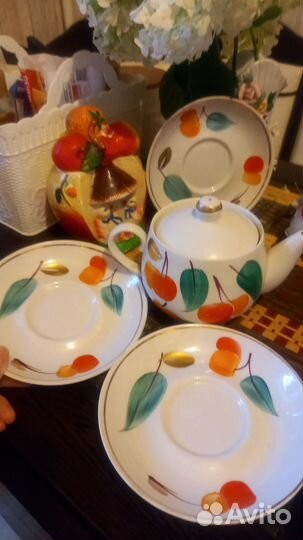 Редкий чайный сервиз СССР винтаж, ручная роспись
