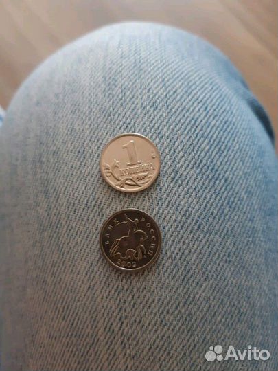 Монета 1 копейка 2002 г