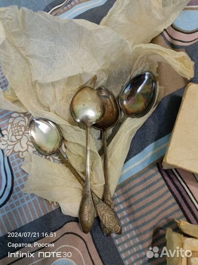 Ложки чайные мельхиоровые СССР новые 1977 гв